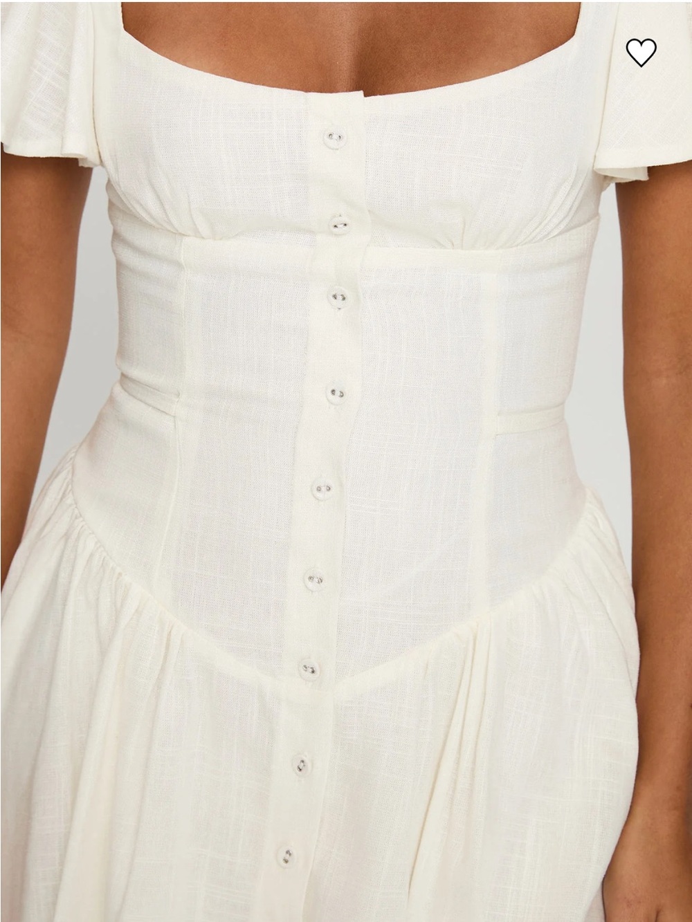 NWOT Princess Polly Forever More Mini Dress White Button-Front Puff Sleeve Sz 0 - Picture 11 of 14